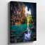 Toile, art de la grotte sous-marine à couper le souffle illuminée par des arbres éthériques d'art mural-498517077