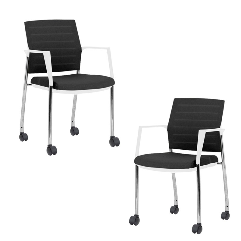 Chaise empilable d'invité / de réception, Noir, Oui, Blanc