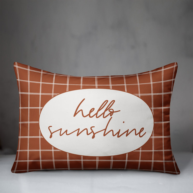  Housse de coussin rectangulaire d'extérieur Hello Sunshine, Orange