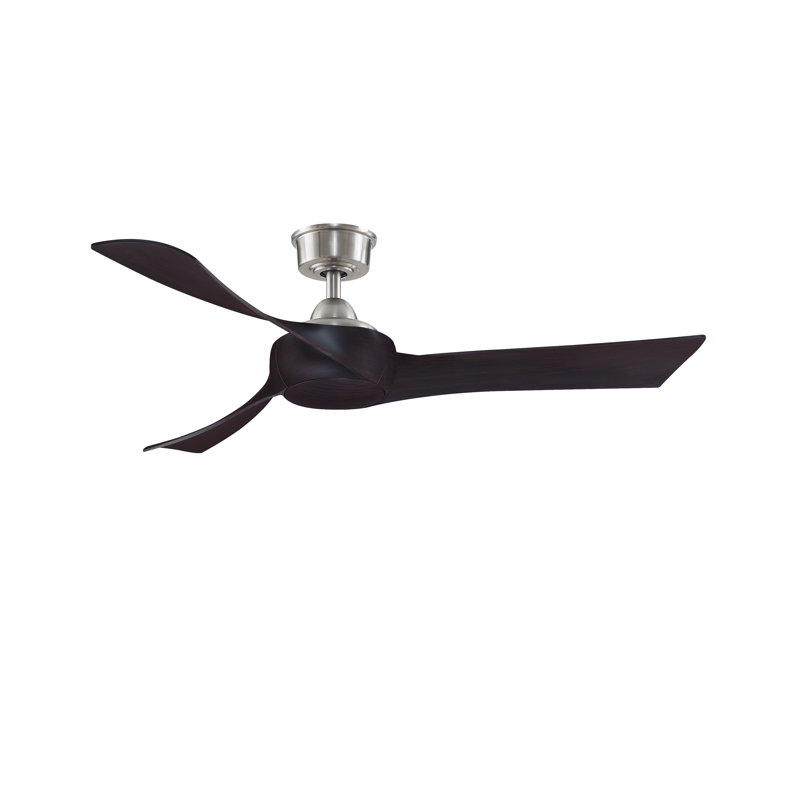 Wrap Custom 52 inch Indoor/Outdoor Ceiling Fan - Brushed Nickel with Dark Walnut blades