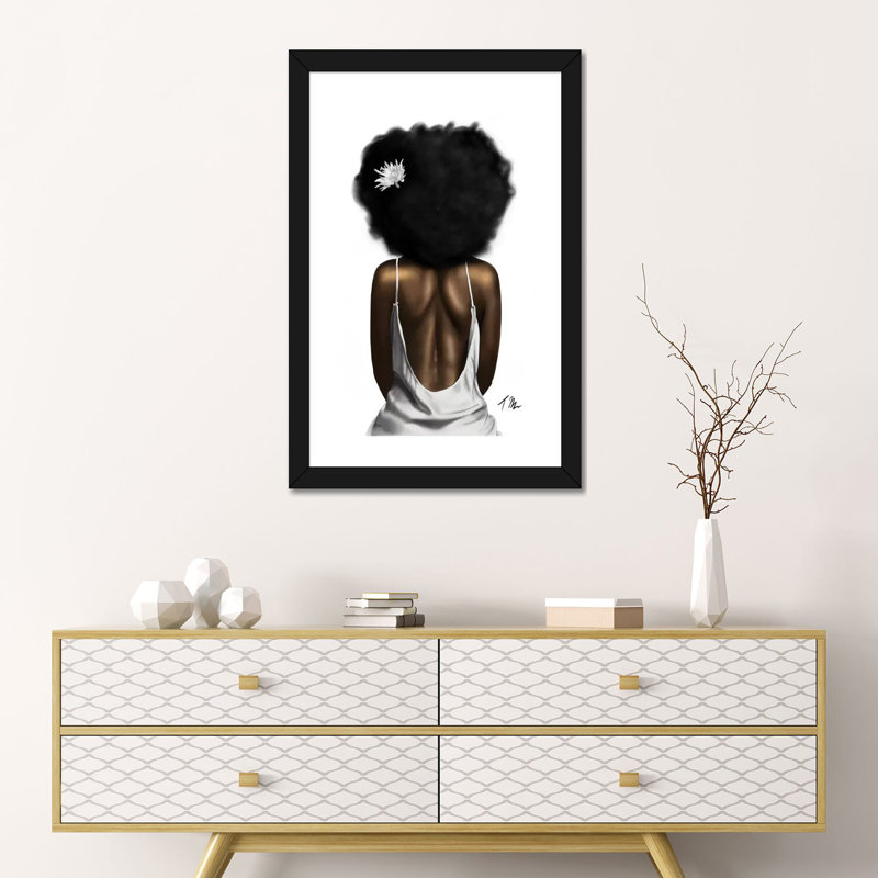 Glow (Color Pop) par Tafari Mills - impression d'art graphique, H 24 po x l 16 po x P 1 po, Papier encadré noir, Blanc