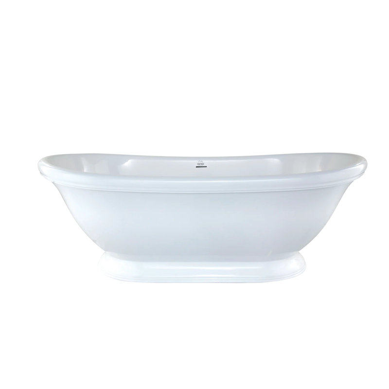 Georgetown 70'' L Freestanding Soaking Bathtub, Matte Black, Glossy White