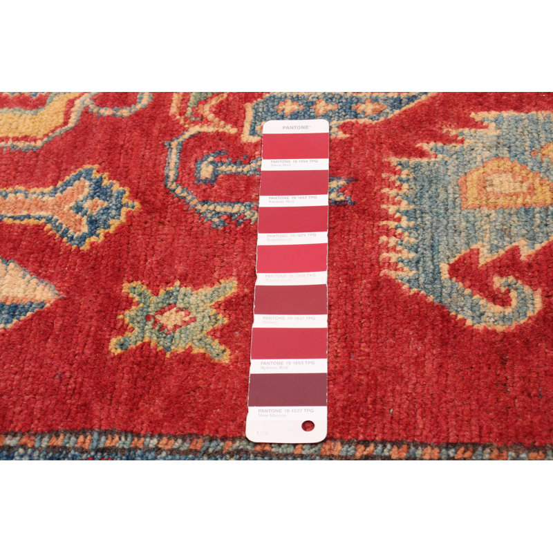 Tapis unique en laine noué à la main 6 pi x 8 pi 5 po nouvel âge Aalap - rouge / beige