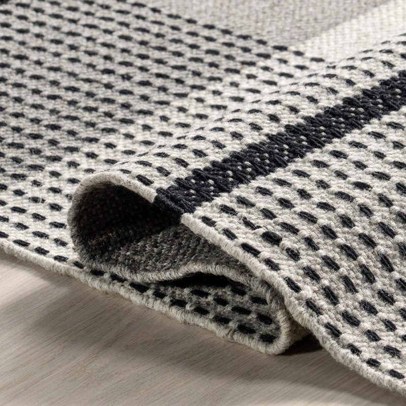 Tapis en laine à carreaux Hurley, Rectangle 9 pi 6 po x 13 pi 6 po