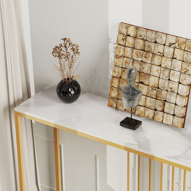 Marble Top Console Table, White, 78.5cm H x 120cm W x 30cm D