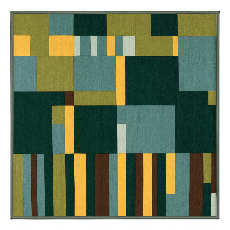 Pixelated Patches Rug, Square 3'
