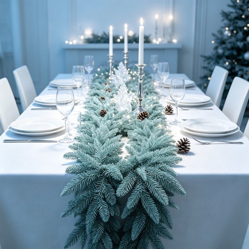 Guirlande de Noël TiffanyBlue 6 pi / 9 pi, Frosty Pines, B
