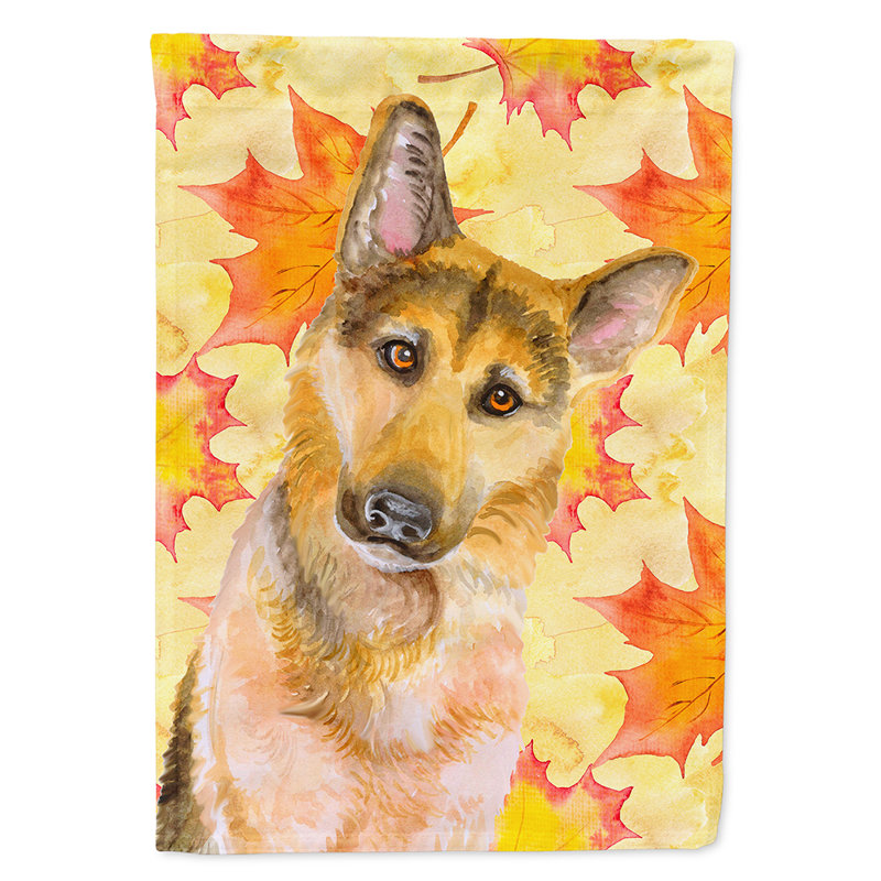 Automne 2 côtés en polyester 15 x 11 po drapeau de jardin, Berger allemand #2