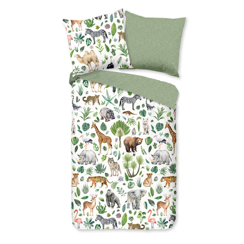 Cotton Abstract Duvet Cover with Pillowcases
