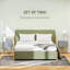 Set of Two Elegant Bedside Tables, Grey & Gold-Tone Modern Nightstand Set