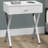End Table, Side, End, Nightstand, Storage Drawer, Glossy White Laminate, Chrome Metal-229071680