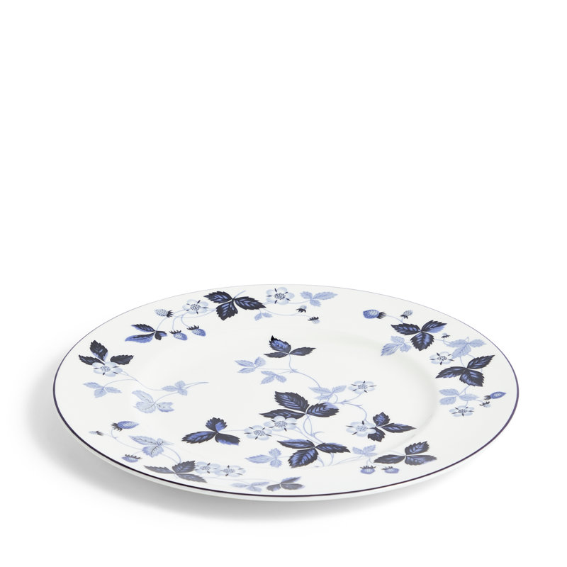 Inky Blue Hand-Painted Porcelain Dinner Plate 10.7in