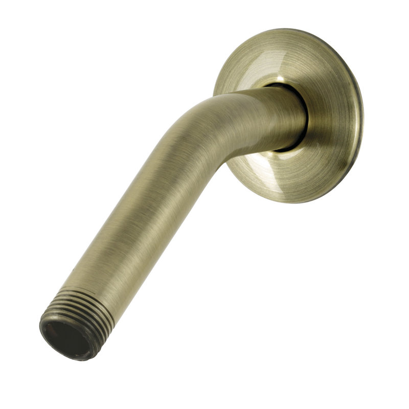 Kingston Brass Shower Scape 6-Inch Shower Arm with Round Flange, Antique Brass
