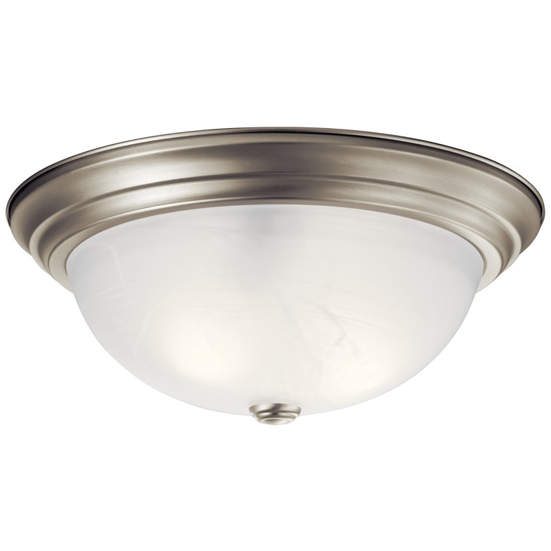 Glass Flush Mount, Brushed Nickel