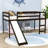 Twin Size Wooden Loft Bed with Slide-1379035722