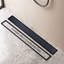Drain de douche linéaire en acier inoxydable avec crépine, couvercle amovible et crochet de levage-104596946