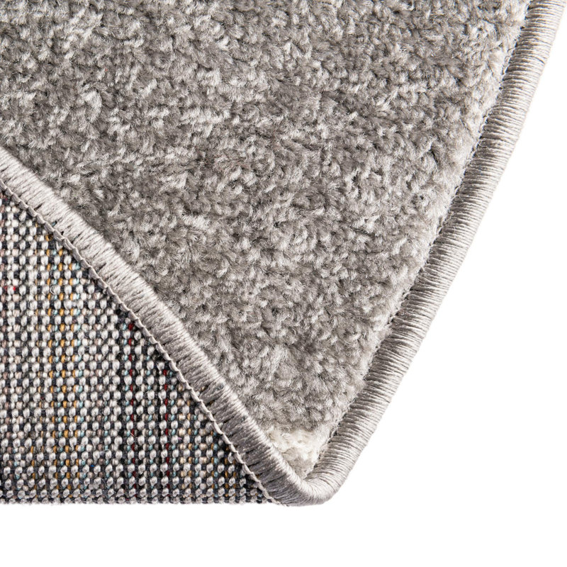 Tapis géométrique Debrodie, Tapis de couloir 2 pi x 13 pi 1 po, Gris clair