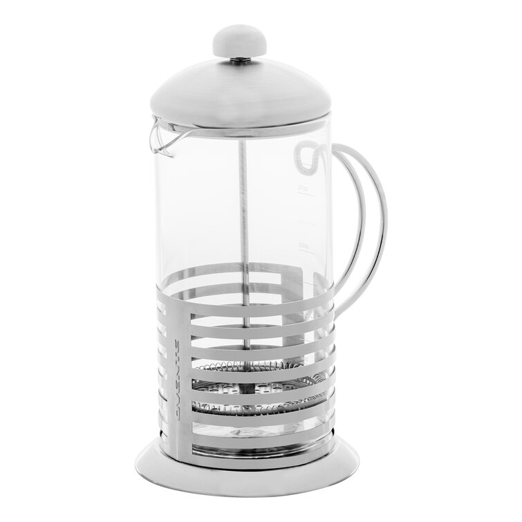 BONJOUR COFFEE & TEA FRENCH PRESS 3 CUP GLASS & STAINLESS STEEL