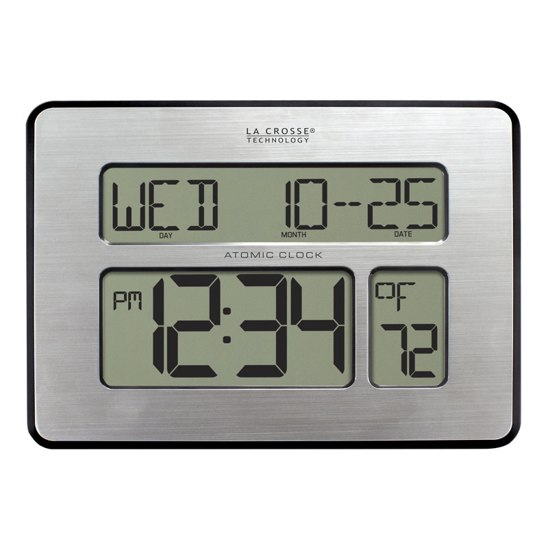 Horloge numérique Weatherspoon, Argent brossé