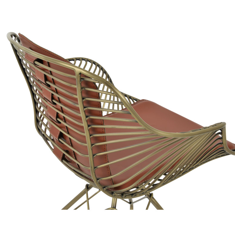 Zebra Arm Chair, Brass, Cinnamon