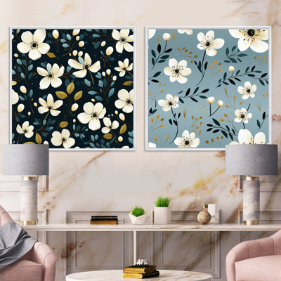 Ensemble de 2 motifs floraux Jeremie