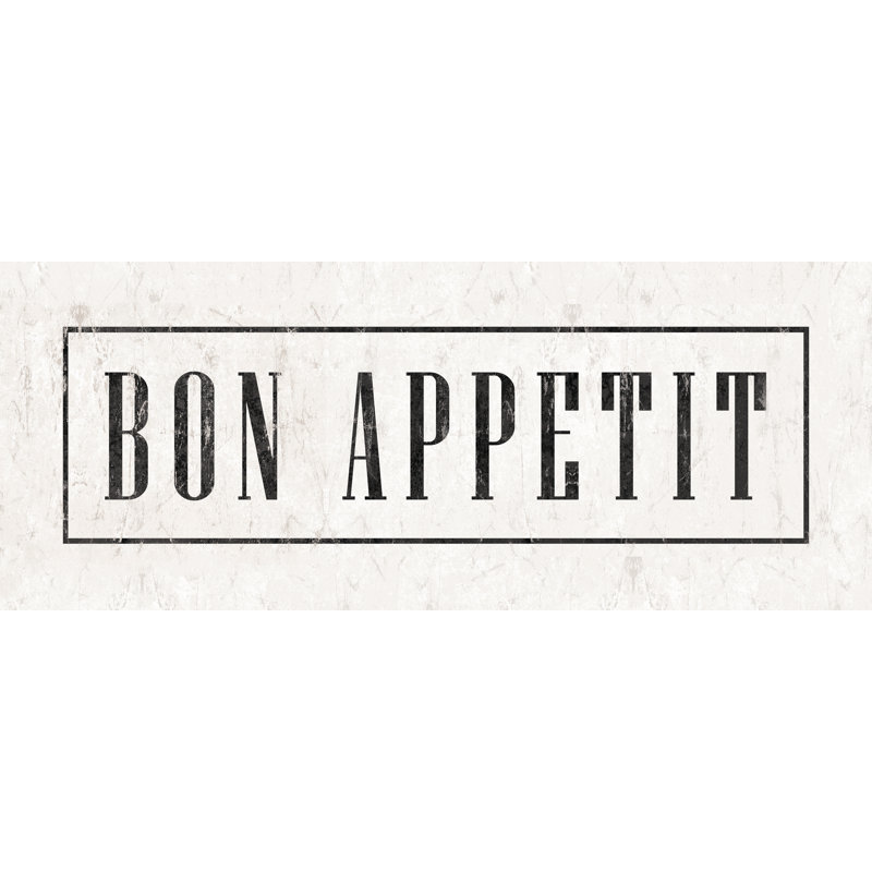 Bon Appetit - Textual Art Print, 30cm H x 46cm W, Wrapped Canvas