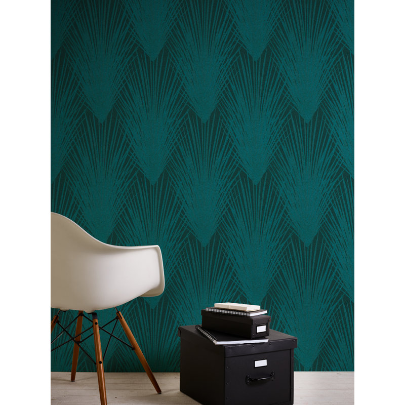Milania 10.05m x 53cm Textured Matte Wallpaper Roll, Green
