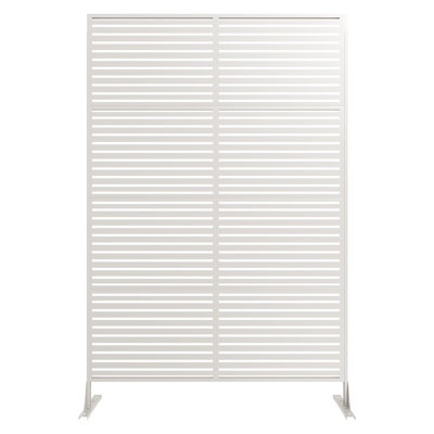 72" Freestanding Metal Privacy Screen with Rust-Resistant Scroll Design – Decorative Outdoor & Indoor Divider for Patio, Balcony, Lawn, or Garden