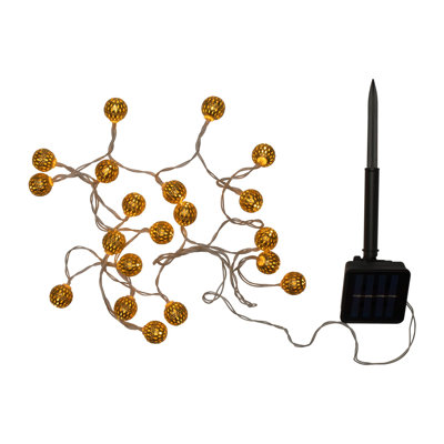 Aafiyah 23.5M LED Solar Powered 10 - Bulb Rope String Light (Connects End to End)