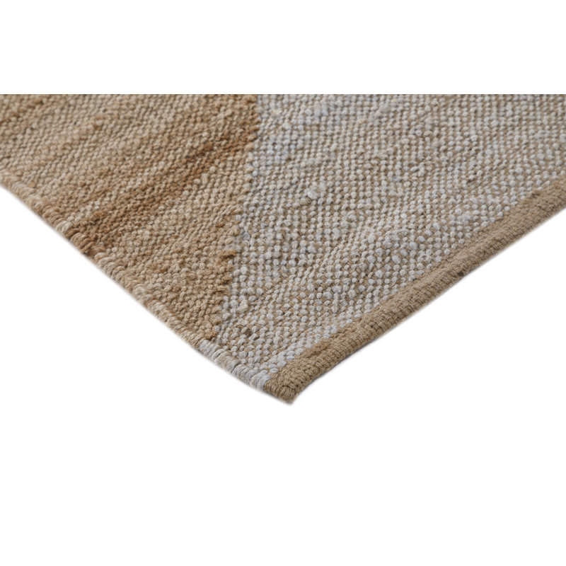 Tapis en jute tissé à plat Hizri, Rectangle 6 pi x 9 pi