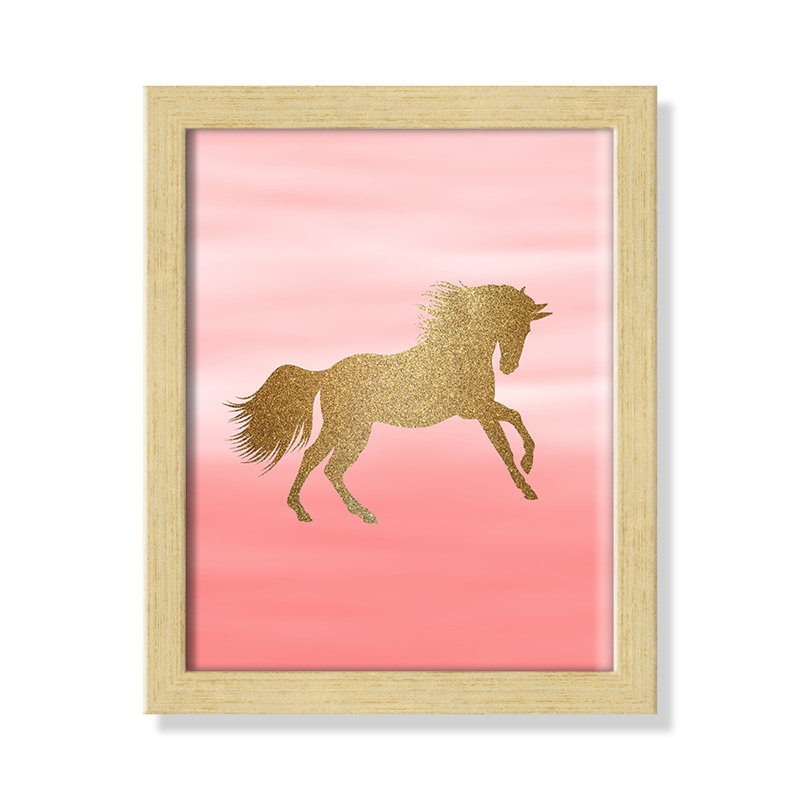 Art encadré ombré rose 1 ', H 10 po x l 8 po x P 1,18 po, Encadré de boîte champagne