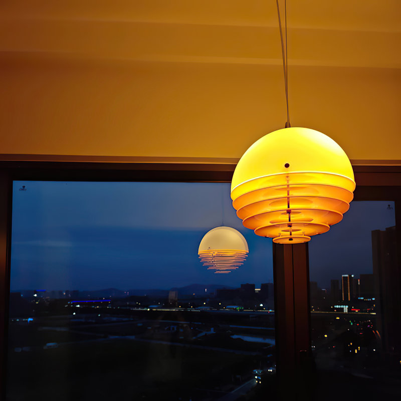 Vintage Sunset Orange Restaurant Pendant Light