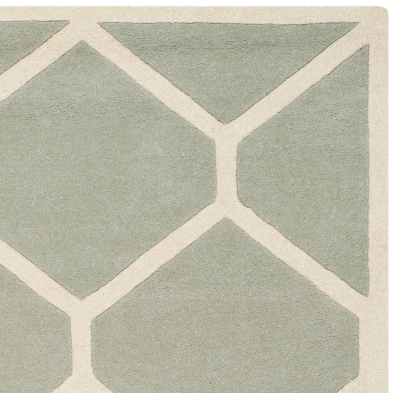 Hand-Tufted Elegance Gray Wool 6' x 9' Rectangular Rug