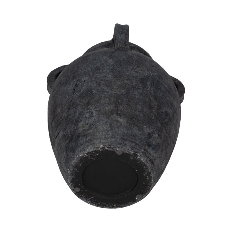 Handmade Ceramic / Porcelain Table Vase, Black, 12" H x 10" W x 10" D