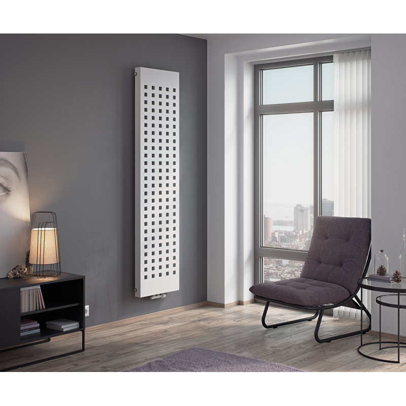 Aniyah Vertical Designer Radiator, White, 180cm H x 43.6cm W x 8.8cm D