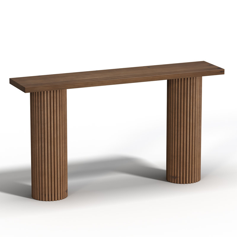 Gennari 55'' Fluted Solid Wood Console Table with Rectangular Tabletop