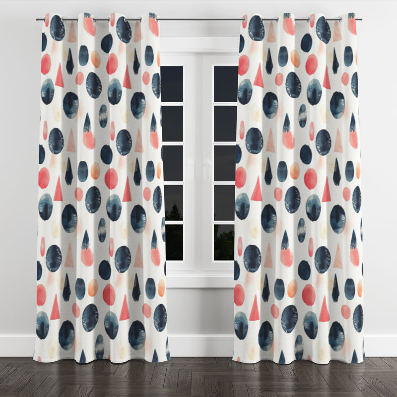Moroccan Room Darkening Curtains - Classic Boho Bahrie Grommet Curtain - 1 Panel, 52" W x 95" L, Silver Grommets