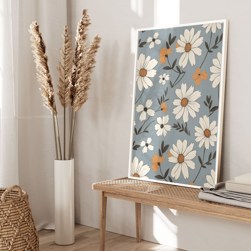 Motif floral de fleurs de marguerite II, H 14 po x l 11 po