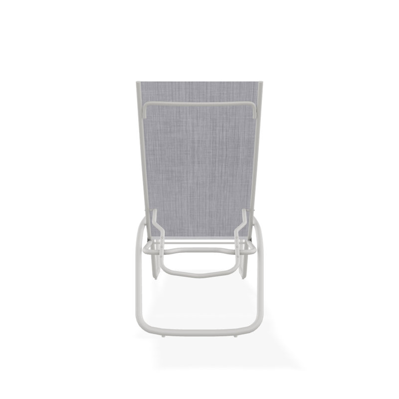Outdoor Rust-Resistant Metal Chaise Lounge, Textured Snow, Jewel