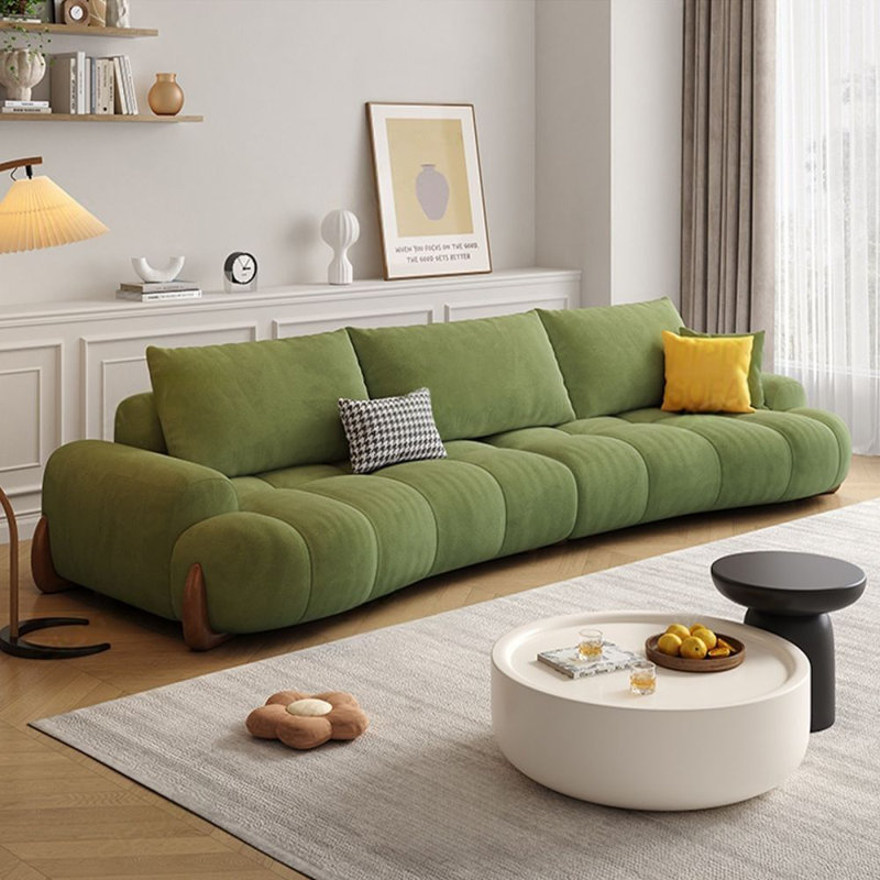 Canapé de salon modulaire en polyester vert, H 34,25 po x l 110,24 po x P 43,31 po, Vert