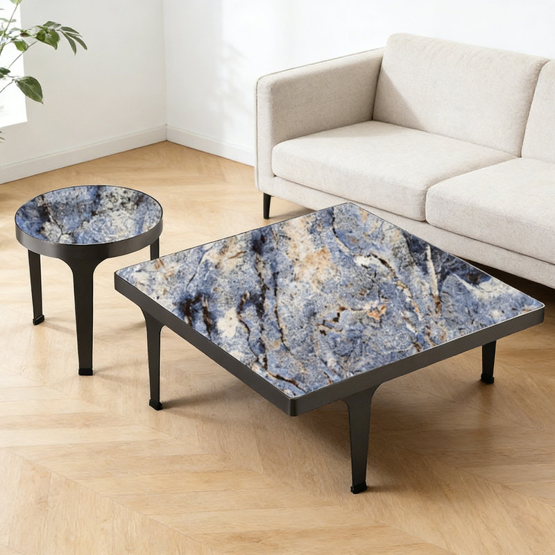 Ensemble de petites tables basses pour petits appartements, Blue