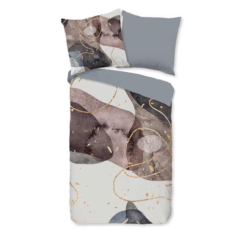 Cotton Abstract Duvet Cover with Pillowcases, Three Quarter Duvet Cover + 1 Standard Pillowcase