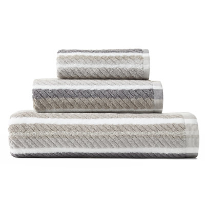 Ensemble de serviettes 3 pièces 100% coton Ocean Bay Stripe