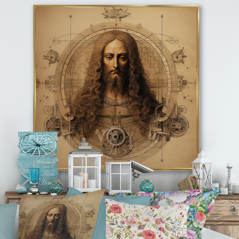 Vinatge, chef-d'œuvre I sur toile, Cadre flottant doré, H 36 po x l 36 po x P 1,5 po