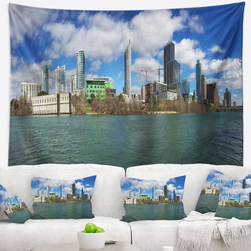 «Cityscape Photo Austin Skyline on Sunny Day», H 50 po x l 60 po