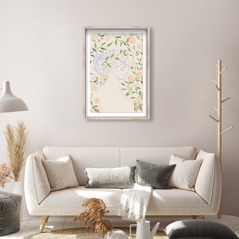 Blooming Hera Shadowbox People Print by Oliver Gal, Black Frame, 10 x 15, 31.5"H x 21.5"W, Natural Oak Shadowbox