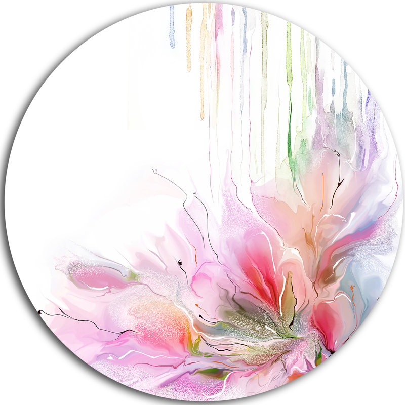 « floral composition », impression sur métal, H 23 po x l 23 po x P 1 po