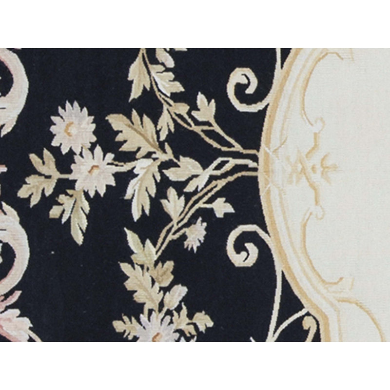 Aubusson Hand Knotted Wool Oriental Area Rug