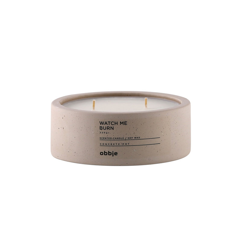 Candly Amber Scented Tumbler Candle with Concrete Holder