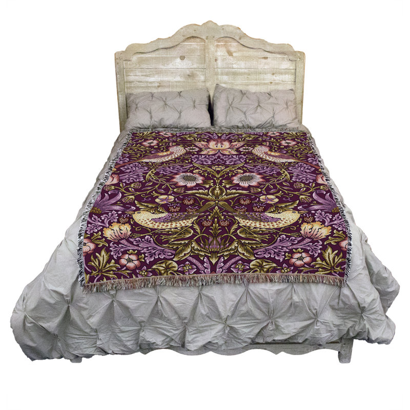 Couverture Pure Country Weavers - William Morris, L 54 po x L 72 po, Prune